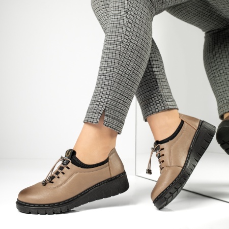 Pantofi dama, Pantofi casual dama cu platforma maro MOD13052, modlet.ro