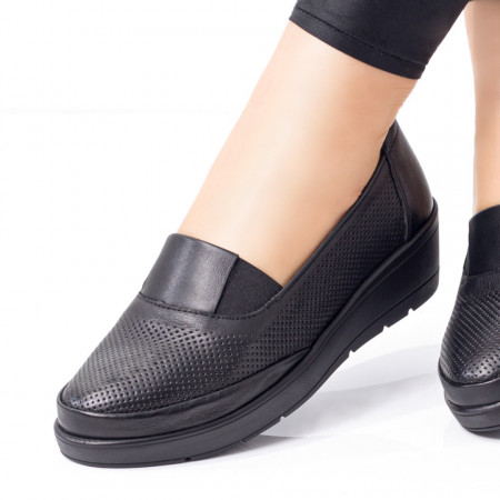 Pantofi casual dama cu platforma negri din Piele naturala MOD08302, 4, modlet.ro