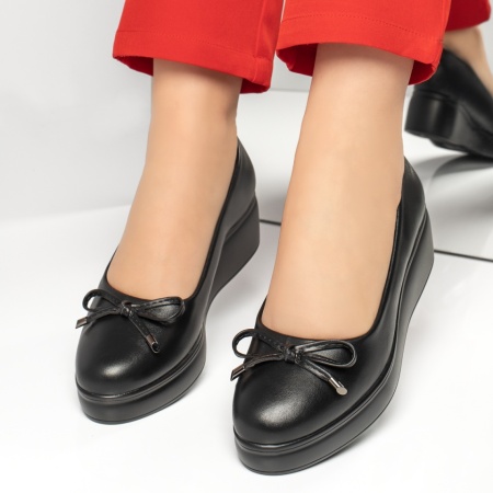 Pantofi casual dama cu platforma si fundita negri IRIS48, 2, modlet.ro