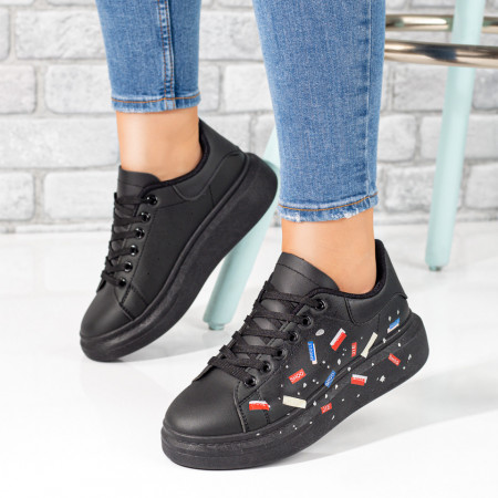 Pantofi casual dama cu siret negri MOD05921, 3, modlet.ro