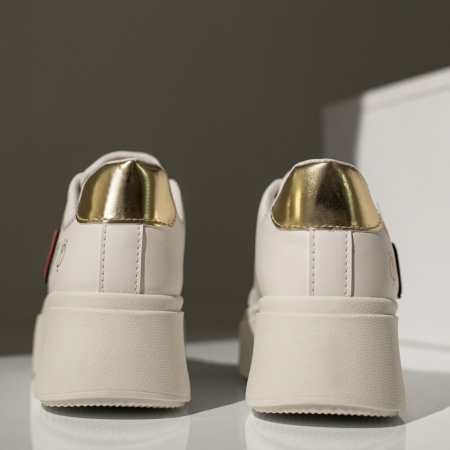 Pantofi casual dama cu talpa groasa albi MOD12957, 4, modlet.ro