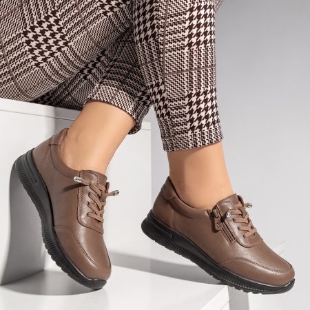 Pantofi casual dama cu talpa groasa khaki IOANA3, 3, modlet.ro