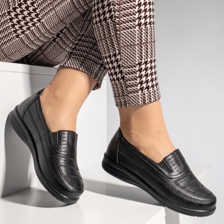 Pantofi casual dama cu talpa joasa negri IOANA28, 3, modlet.ro