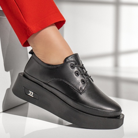 REDUCERI INCALTAMINTE, Pantofi casual dama negri din Piele naturala MOD10461, modlet.ro
