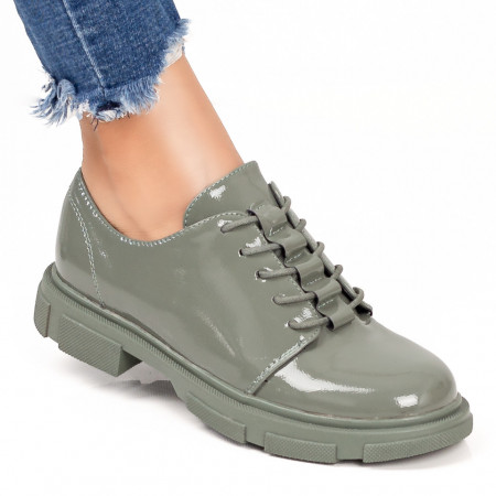 Pantofi casual dama verzi din piele ecologica MDL01690