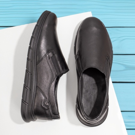 REDUCERI INCALTAMINTE, Pantofi casual negri barbati din Piele naturala MOD11281, modlet.ro