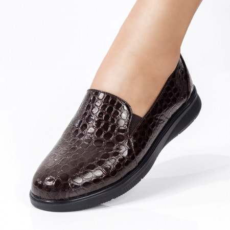 Pantofi casual dama, Pantofi dama casual cu imprimeu maro ZEF08176 - zeforia.ro