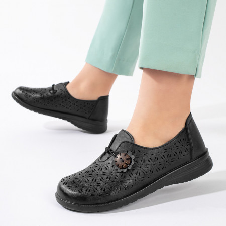 Pantofi dama casual negri cu perforatii MOD11210, 4, modlet.ro
