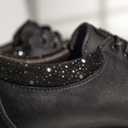 Pantofi dama casual negri cu sclipici din Piele naturala MOD03552, 4, modlet.ro