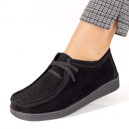 REDUCERI INCALTAMINTE, Pantofi dama casual negri suede din Piele naturala MOD03849, modlet.ro
