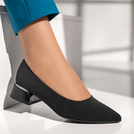 Pantofi dama cu toc mic negri INA32, 4, modlet.ro