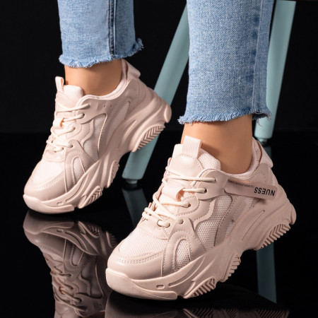 Pantofi dama sport cu talpa groasa roz MOD09491, 3, modlet.ro
