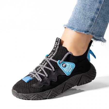 Pantofi dama sport negri din material textil ZEF01376