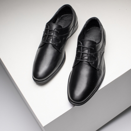 REDUCERI INCALTAMINTE, Pantofi eleganti barbati cu siret negri din Piele naturala MOD09403, modlet.ro