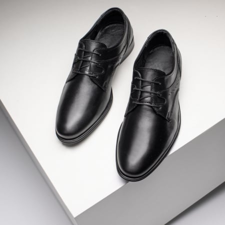 Pantofi barbati, Pantofi eleganti barbati cu siret negri din Piele naturala ZEF09403 - zeforia.ro