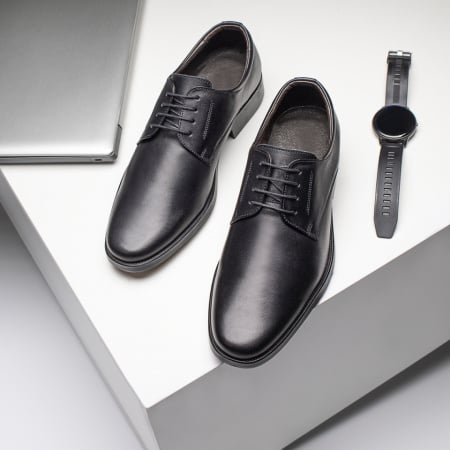 Pantofi eleganti barbati negri din Piele naturala NICU10, 3, modlet.ro