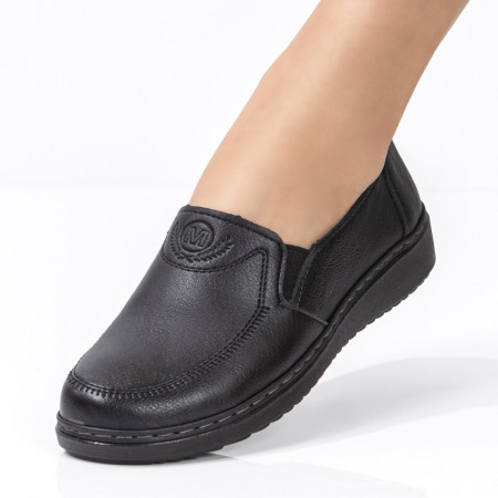 Pantofi dama, Pantofi negri dama casual cu insertii de material elastic ZEF02958 - zeforia.ro