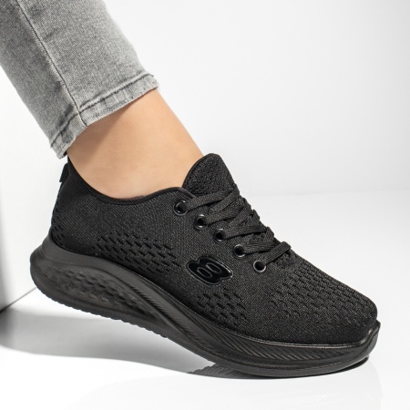 Pantofi sport dama cu talpa groasa negri MOD13185, 4, modlet.ro