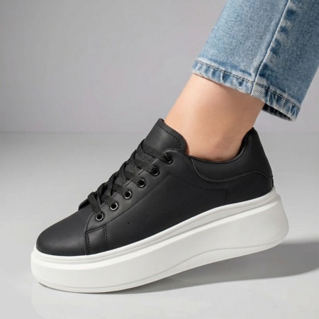 Pantofi sport dama cu talpa groasa negri NINA8, 2, modlet.ro