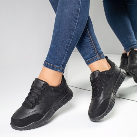 Pantofi sport dama cu talpa joasa negri NORA4, 2, modlet.ro