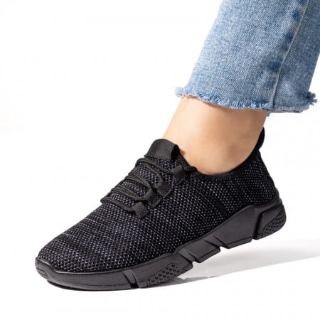 Adidasi dama, Pantofi sport dama negri din material textil ZEF00276 - zeforia.ro