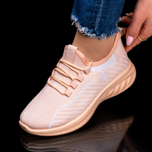 Pantofi sport dama roz din material textil MDL03775