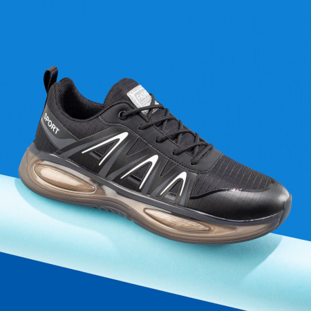 REDUCERI INCALTAMINTE, Pantofi sport negri cu alb barbati MOD10018, modlet.ro