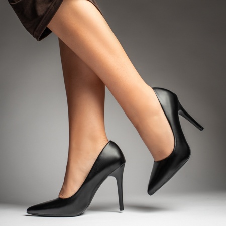 Pantofi Stiletto, Pantofi Stiletto dama negri MOD06128, modlet.ro