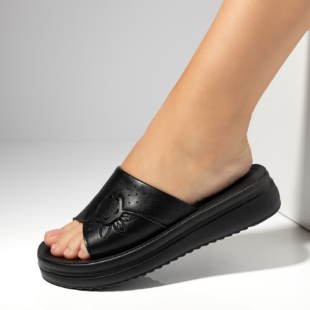Papuci casual cu talpa groasa negri MOD14321, 2, modlet.ro