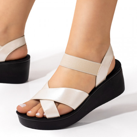 Incaltaminte dama, Sandale cu platforma dama bej MOD08493, modlet.ro