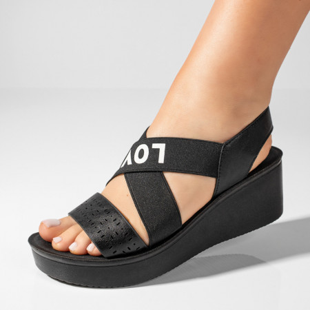 REDUCERI INCALTAMINTE, Sandale cu platforma dama negre MOD08510, modlet.ro