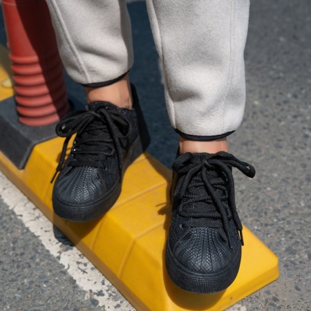 Sneakers dama cu strasuri negri MOD13947, 4, modlet.ro