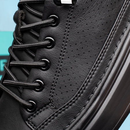 Tenisi barbati cu siret elastic si talpa groasa negri MOD13978, 2, modlet.ro