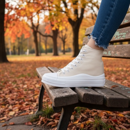 Tenisi dama cu talpa groasa bej MOD07978, 4, modlet.ro