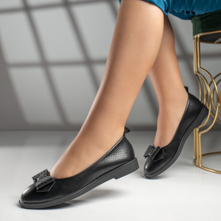 Balerini si Mocasini Dama, Balerini perforati dama cu fundita negri MOD07987, modlet.ro