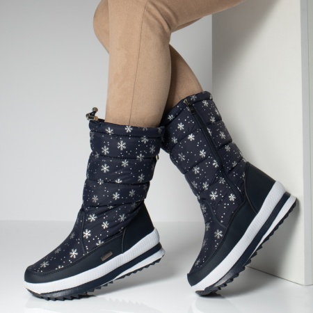 Cizme dama de fas cu fermoar albastre MOD06677, 2, modlet.ro