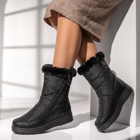 Cizme dama din fas negre DORA55, 3, modlet.ro
