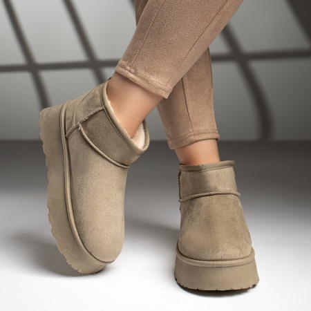 Cizme dama scurte verde suede MOD12590, 4, modlet.ro