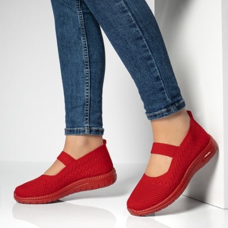 Espadrile dama cu talpa joasa si bareta rosii ZEF13059, 3, zeforia.ro