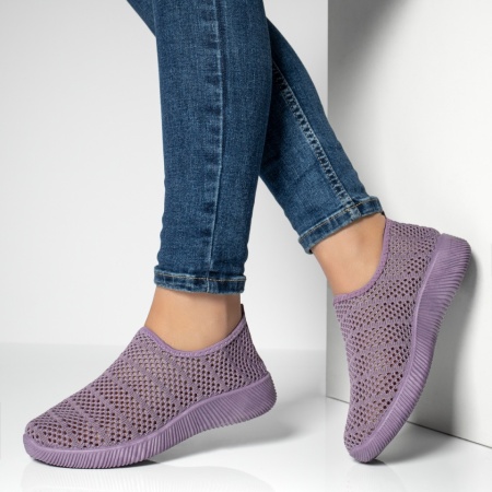Incaltaminte dama, Espadrile sport dama cu perforatii mov MOD13061, modlet.ro