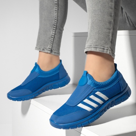 Incaltaminte dama, Espadrile sport dama cu talpa groasa albastre MOD13181, modlet.ro