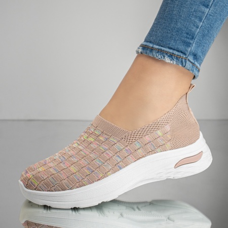 Espadrile sport dama cu talpa groasa roz EMA10, 2, modlet.ro
