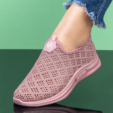 Espadrile sport dama din material textil cu perforatii roz MOD08409