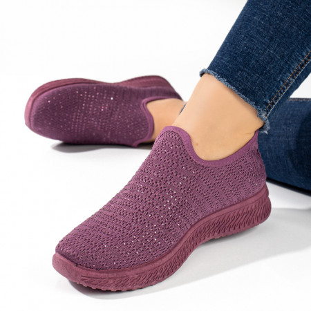 Espadrile sport dama mov cu strasuri atasate MOD09087, 2, modlet.ro