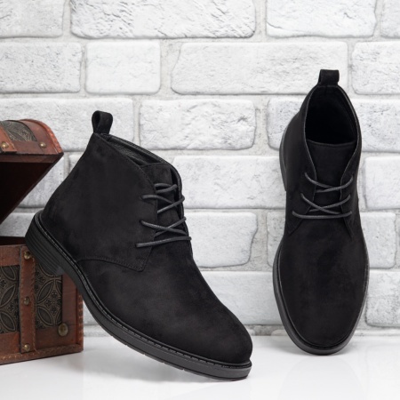 GHETE BARBATI - BLACK FRIDAY, Ghete barbati cu siret negru suede ZEF12562, zeforia.ro