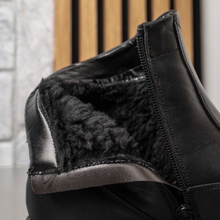 Ghete barbati negre cu fermoar din Piele naturala MOD02916, 4, modlet.ro