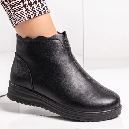 Ghete dama cu platforma negre din Piele naturala ANCA18, 3, modlet.ro