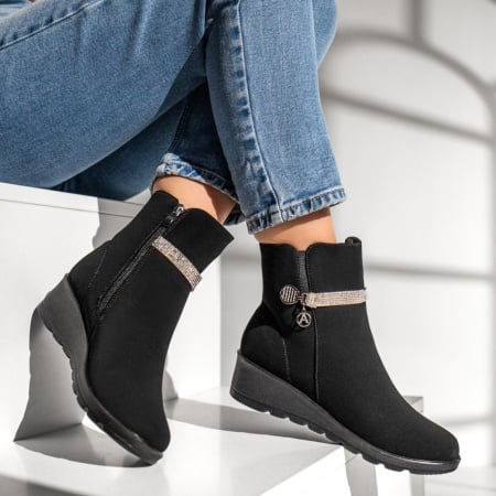 Ghete dama cu platforma negru suede ZEF12851, 4, zeforia.ro