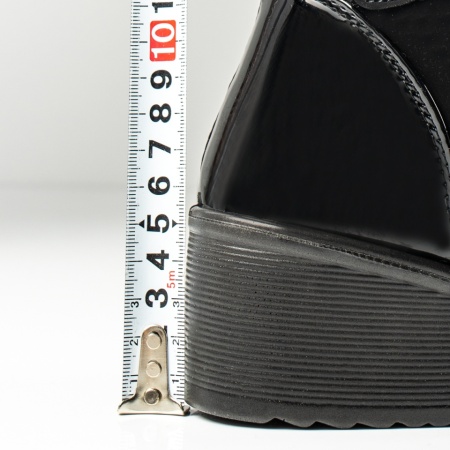 Ghete dama cu platforma si accesoriu decorativ negru suede MOD14178, 4, modlet.ro