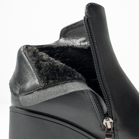 Ghete dama cu platforma si fermoar negre MOD14144, 2, modlet.ro